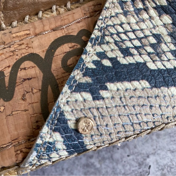 SAM EDELMAN Natty Snakeskin Print Espadrille Slide Sandals - Picture 11 of 12